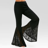 Women's Knitted Lace Bell-Bottom Pants