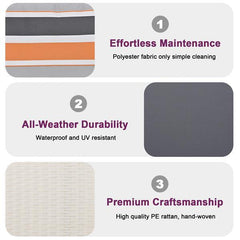 All-Weather PE Wicker Porch Swing – 2-Person Hanging Bench with Cushions and Pillows for Garden, Patio, Poolside