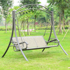 Outdoor Leisure Rocking Chair – Iron Swing for 3 People