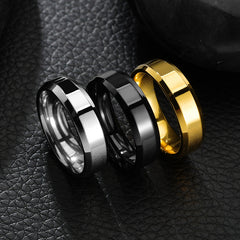 Stainless Steel Wedding Band Ring – Unisex Fashion Jewelry