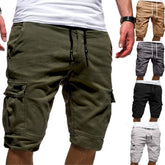 Men's Casual Jogger Cargo Shorts – Military-Style Workout and Gym Trousers