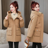 Winter Thick Hooded Cotton-Padded Jacket – Warm, Loose-Fit Plus Size Coat