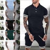 Men’s 2-Piece Summer Short Set – Polo Shirt & Shorts Tracksuit
