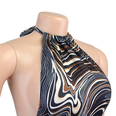 Chic Plaid Backless Sling Dress – Elegant & Stylish Mid-Length Dress