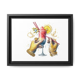 Colorful Cocktail Canvas Art - Framed Wall Decor for Home & Parties