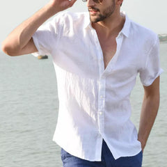 Men’s Summer Short-Sleeved Casual Button Shirt