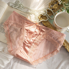 Hollow Out Lace Low Waist Underwear - Cotton Antibacterial