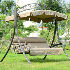 Outdoor Leisure Rocking Chair – Iron Swing for 3 People