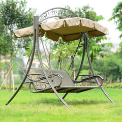 Outdoor Leisure Rocking Chair – Iron Swing for 3 People