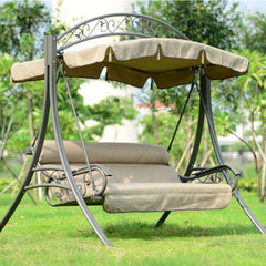 Outdoor Leisure Rocking Chair – Iron Swing for 3 People