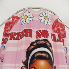 Chic Printed Shower Curtain: So Fresh, So Clean Design | Bathroom Decor, Gift for Her, Floral Vibes, Boho Style, Fun Bathroom Accent