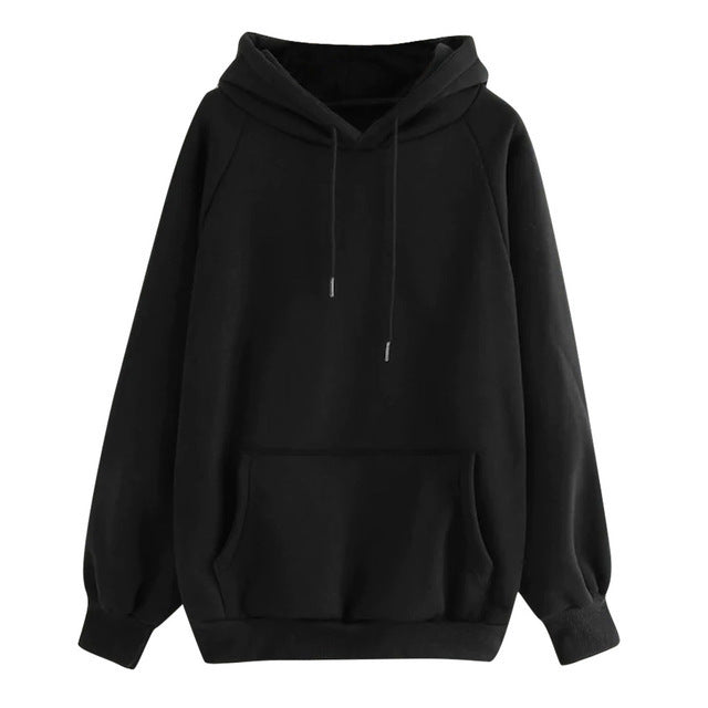 Women's Solid Color Blank Hooded Sweater