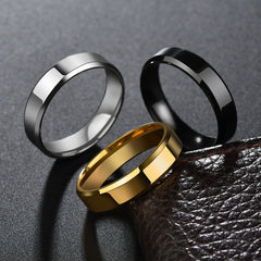 Stainless Steel Wedding Band Ring – Unisex Fashion Jewelry