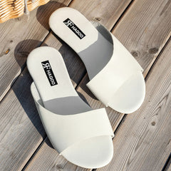"Women's Fish Mouth Flat Slides – Stylish Summer Beach Sandals for Seaside Vacations & Casual Wear"