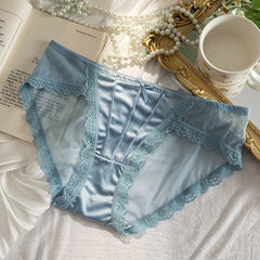 Hollow Out Lace Low Waist Underwear - Cotton Antibacterial