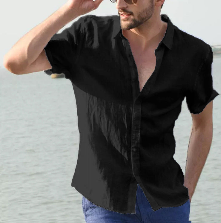Men’s Summer Short-Sleeved Casual Button Shirt