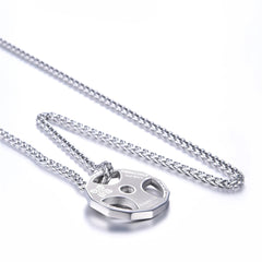 U7 Men's Fitness Barbell Necklace – Stainless Steel Gym Pendant