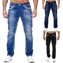 Men's Straight-Leg Jeans with Pockets – Business Casual & Streetwear Trousers