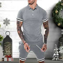 Men’s 2-Piece Summer Short Set – Polo Shirt & Shorts Tracksuit