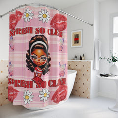 Chic Printed Shower Curtain: So Fresh, So Clean Design | Bathroom Decor, Gift for Her, Floral Vibes, Boho Style, Fun Bathroom Accent