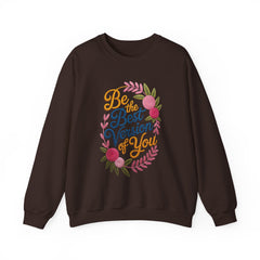 Crewneck Sweatshirt — "Be the Best Version of You" Floral Motivational Pullover
