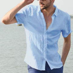 Men’s Summer Short-Sleeved Casual Button Shirt