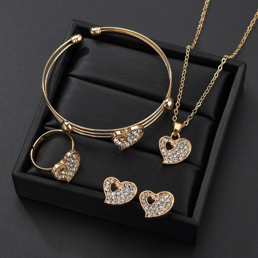 Elegant Love Jewelry Set – Earrings, Necklace & Bracelet