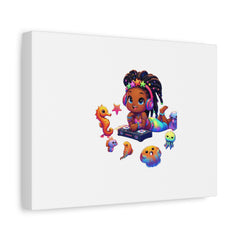 Colorful Mermaid DJ Canvas Art for Kids' Room