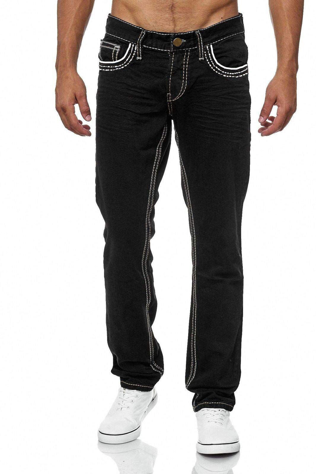 Men's Straight-Leg Jeans with Pockets – Business Casual & Streetwear Trousers