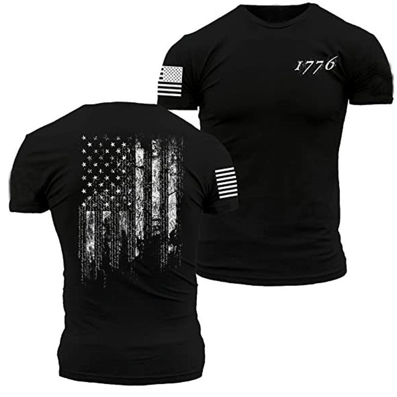 American Acid 1776 US Flag & Whiskey T-Shirt – Street Style Pullover