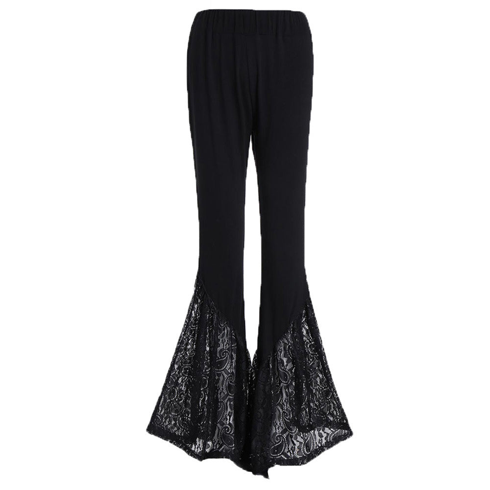 Women's Knitted Lace Bell-Bottom Pants