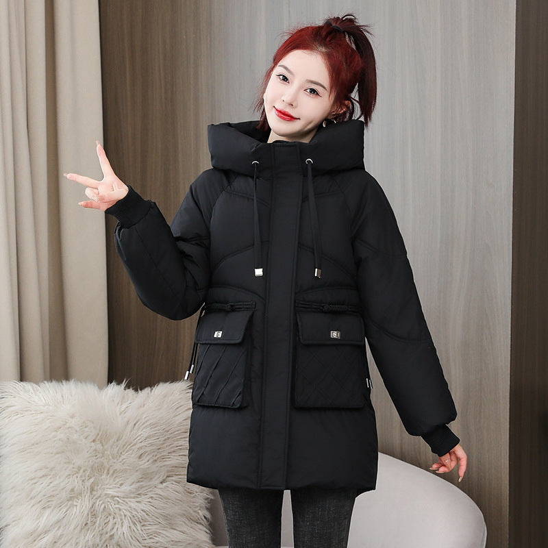 Winter Thick Hooded Cotton-Padded Jacket – Warm, Loose-Fit Plus Size Coat